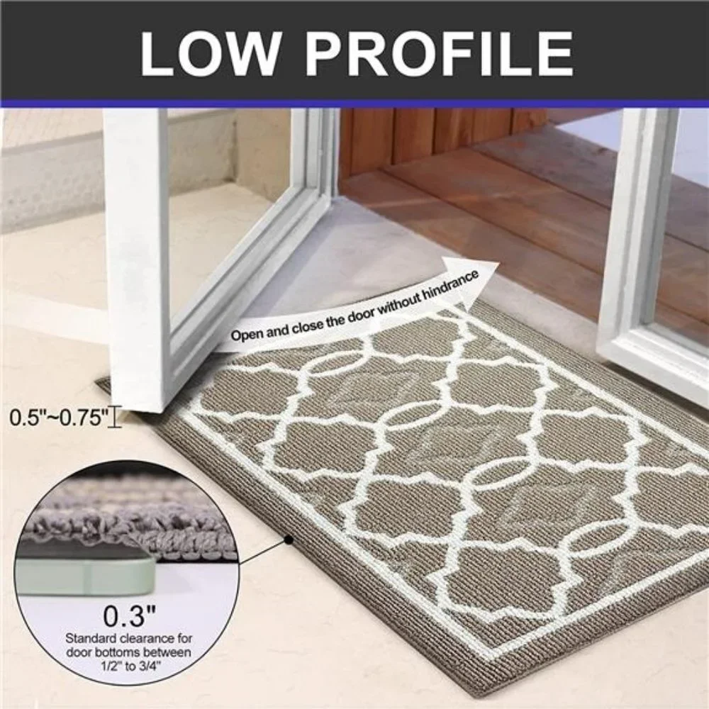 Non-Slip Mats Rubber Backing Door Mat, Absorbent Resist Dirt Doormat (20